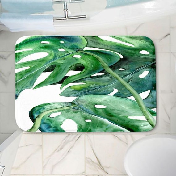 Monstera Badematte - Botanischer Badevorleger - Mikrofaser Teppich - Etsy  sterreich
