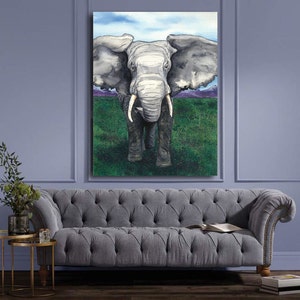 Acquerello - Elefante - Natura, fauna selvatica, stampa artistica - Riproduzione su tela o carta d'archivio