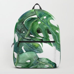 Sac à dos botanique Monstera - Cartable - Accessoire de mode de vie de voyage ou de rentrée scolaire