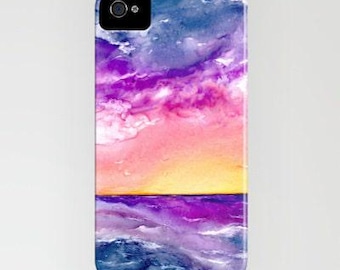 Sunset Phone Case - Ocean Storm Painting - Designer iPhone Samsung Case