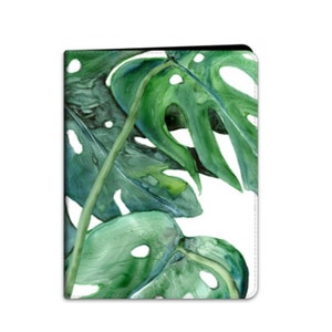 Monstera Tropical Plant iPad Folio Case - Botanical Painting - Designer Device Cover