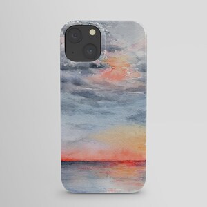 Seascape Phone Case - Moment of Tranquility Watercolor Painting - Designer iPhone or Samsung Case