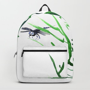 Sac à dos libellule - Cartable fleuri - Accessoire de voyage ou de rentrée scolaire
