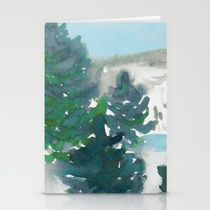 Winter&#39;s Tale Art Card - Landscape Watercolor Painting - Note or Greeting Card