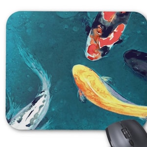 Mousepad - Koi Watercolor Painting - Art for Home or Office