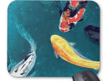 Mousepad - Koi Watercolor Painting - Art for Home or Office