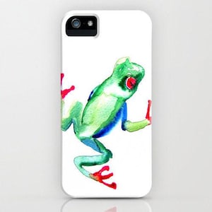 Funda para teléfono con diseño de rana arbórea - Pintura de vida silvestre - Funda de diseño para iPhone y Samsung