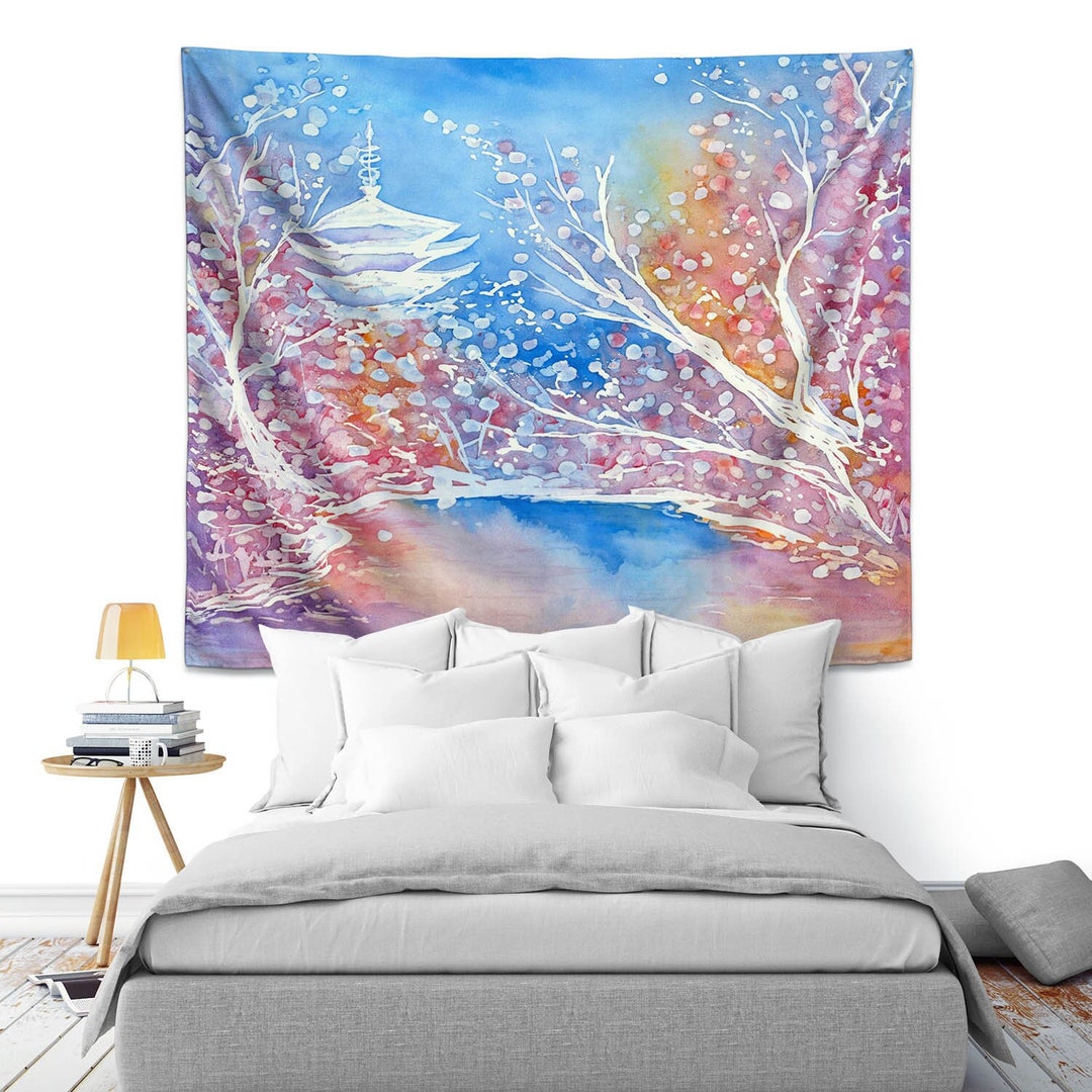 Japanese Temple Wall Tapestry Zen Wall Hanging Tapestry Etsy