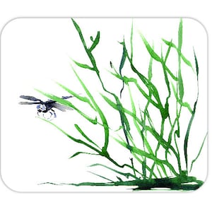Mousepad - Dragonfly Sumi-e Watercolor Painting - Art for Home or Office