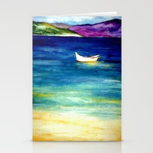 Jamaica Art Card - landschapswaterverfschilderij - notitie- of wenskaart