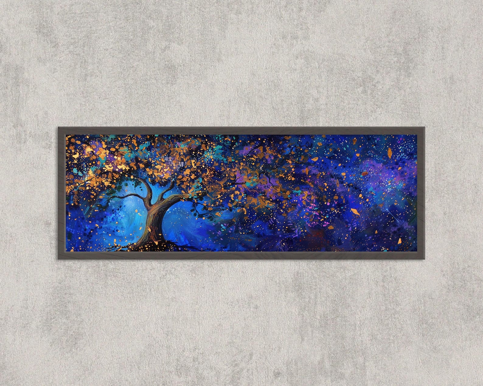 Cosmic Tree of Life Wall Art | Night Sky Abstract Painting | Celestial ...