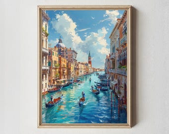 Rialto Bridge Venice Watercolor Painting: Grand Canal Art Print