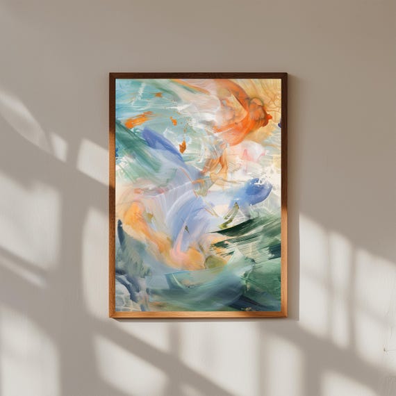 Lyrical Abstraction Painting Print | Expressive Colorful Modern Wall Art | Poetic Abstract Fine Art Decor, Framed Wall Art