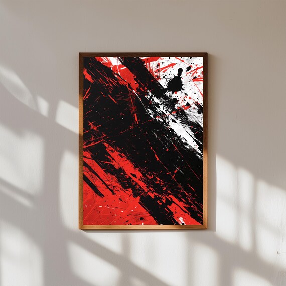 Abstract Chaotic Wall Art Print, Bold Expressive Modern Poster, Dynamic Contemporary Home Decor, Colorful Abstract Art, Large Wall Art