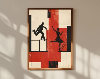 West Side Story Kunstdruck - 1960er Jahre Vintage Lithographie Poster, Schweizer Modernes Grafikdesign, Musikalische Wandkunst, Retro Theater Dekoration