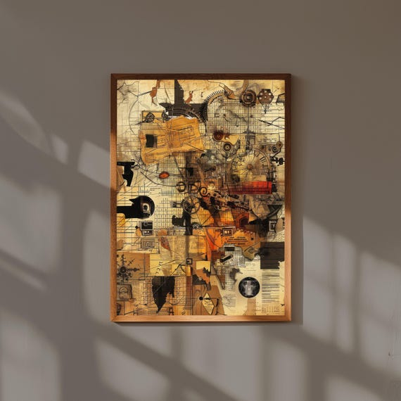 Conceptual Dada-Inspired Wall Art Print, Avant-Garde Surreal Abstract Poster, Modern Minimalist Home Decor, Bold Contemporary Art Print