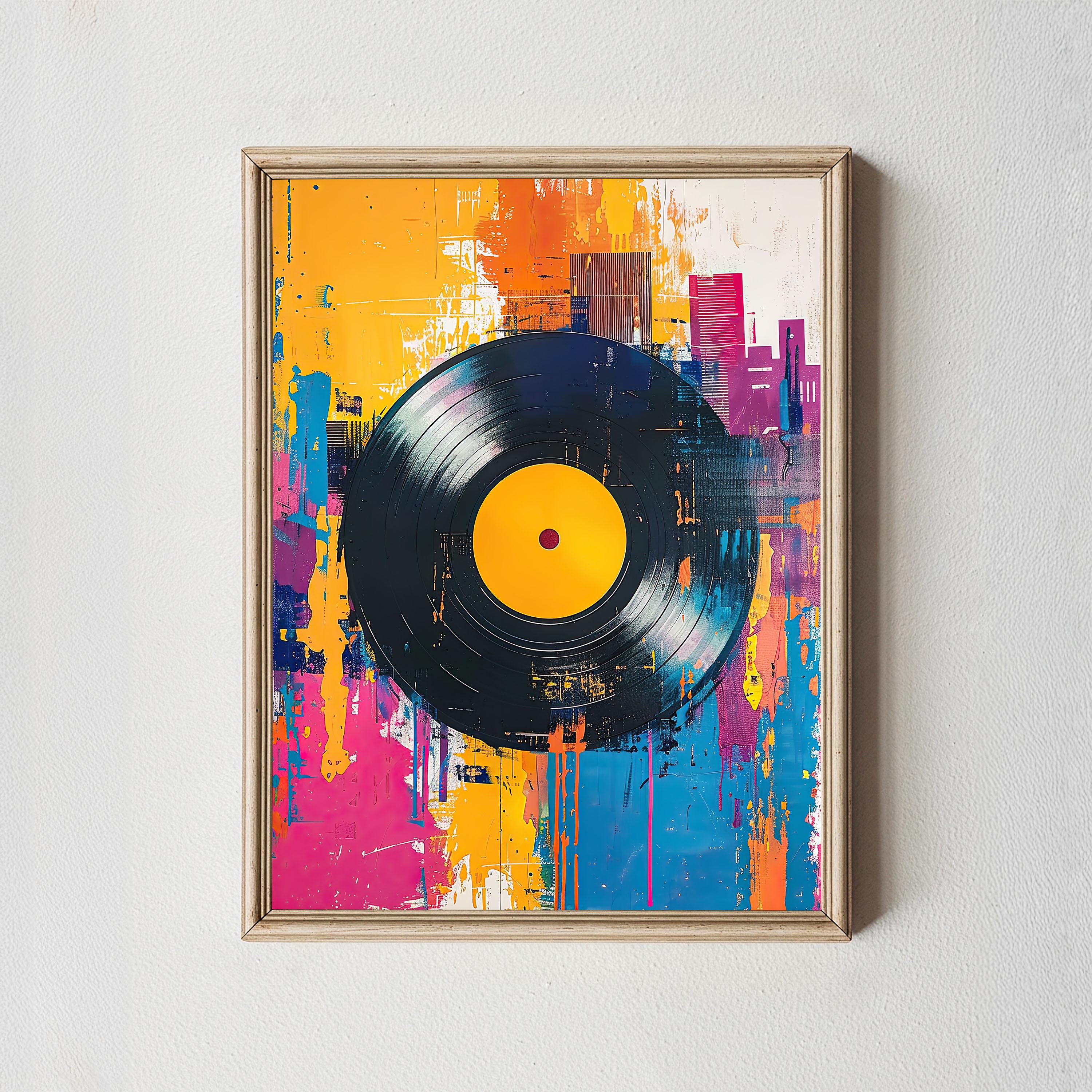 Retro Vinyl Record Canvas Art: Bold Pop Art Music Decor - Etsy