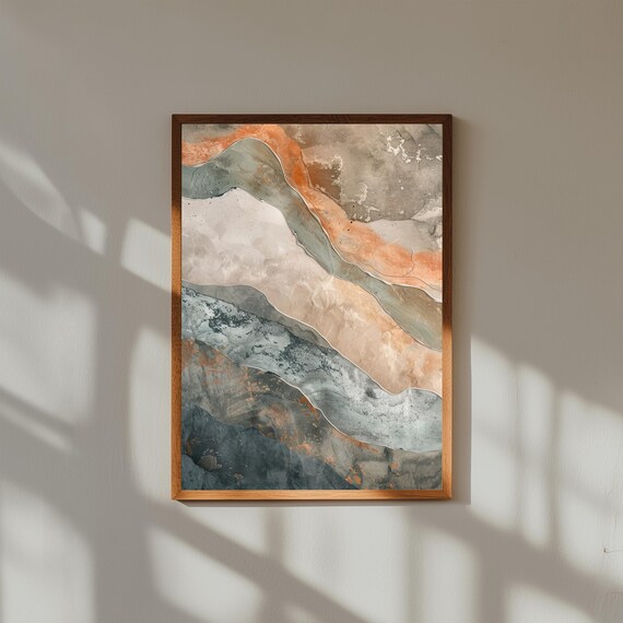 Abstract Organic Wall Art Print, Modern Minimalist Nature-Inspired Poster, Flowing Contemporary Home Decor, Neutral Earth Tone Art, Wall Art