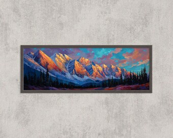 Rocky Mountains Sunset Print: Nature Landscape Wall Art