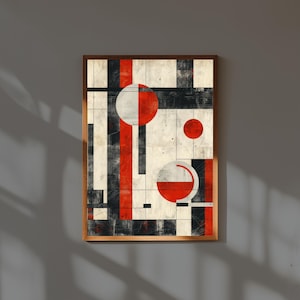 Constructivist Art Print, Bold Geometric Poster, Modern Home Decor