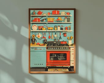 Retro Kitchen Conversions Print: 50s Style Cooking Chart