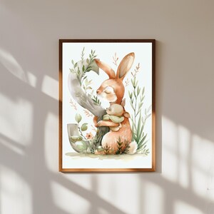 Whimsical Baby Animal Initial Nursery Wall Art | Personalized Letter Print | Animal Alphabet Decor | Custom Baby Name Gift | Kids Room Art