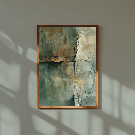 Abstract Minimalist Wall art Modern Wall Art,Emerald green Earth tones and Museum quality Poster,Home decor Print,Living room decor