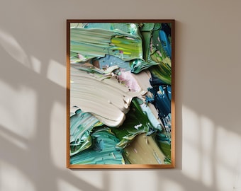 Gestural Abstract Art Print: Expressive Brushstrokes, Modern Minimalist Decor