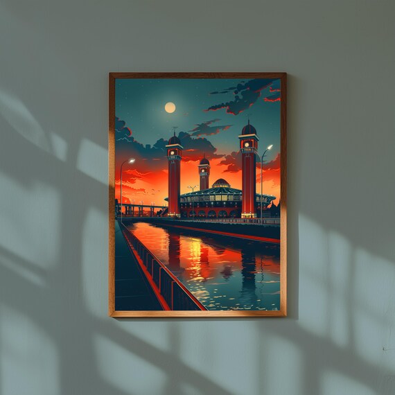 San Siro Stadium Poster, Milan Football Wall Art, Spiral Ramp Illustration, Iconic Tower Stadium Print, Soccer Fan Gift Italy Decor
