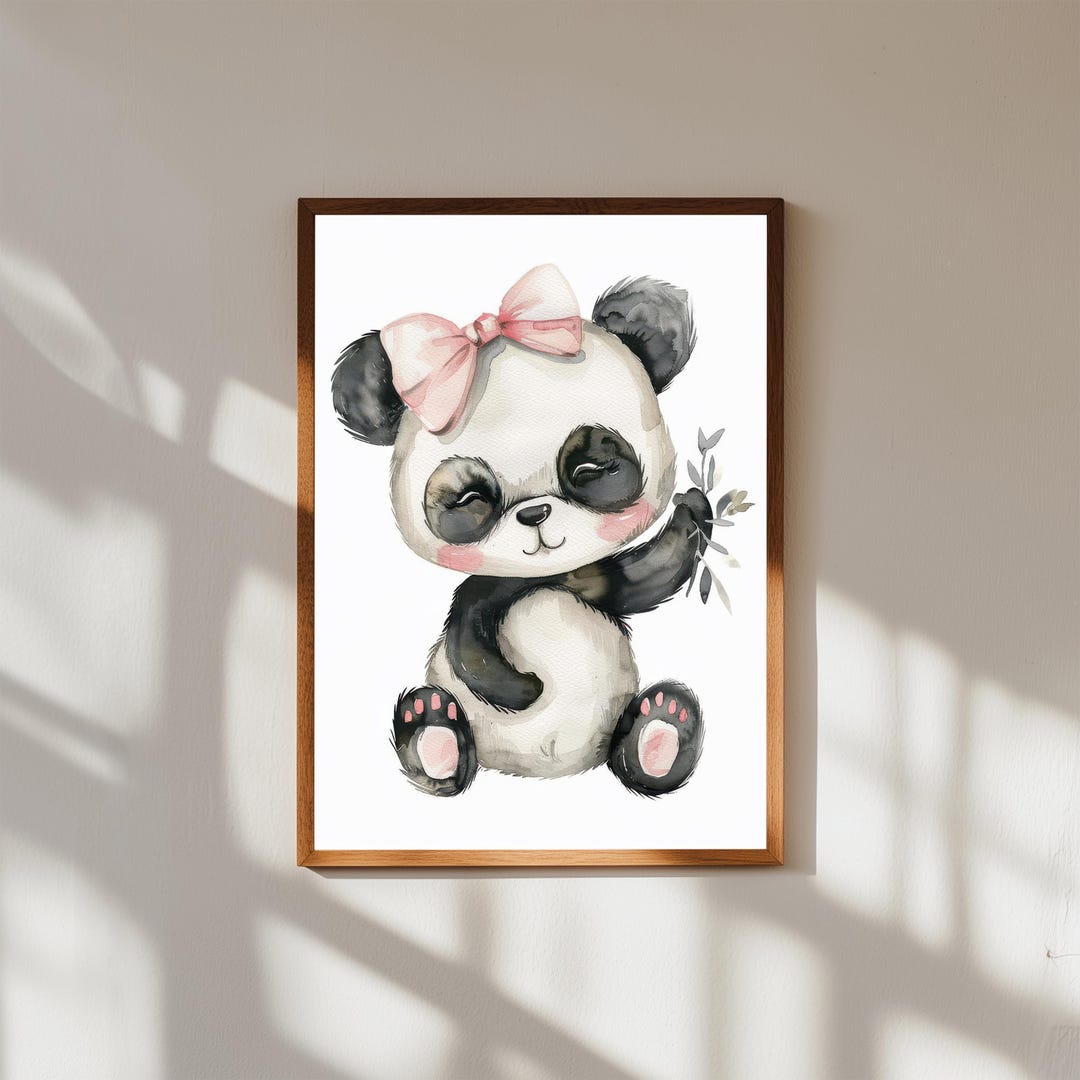 Baby Panda Watercolor Art Print | Nursery Animal Decor - Etsy