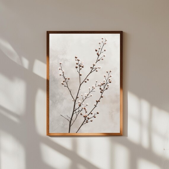 Abstract Botanical Wall Art Print | Modern Nature-Inspired Plant Art | Minimalist Floral Fine Art Decor, Museum Quality Framed Prints