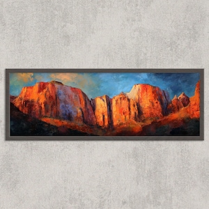 Zion National Park Print: Red Rock Canyon Sunset, Utah Landscape Art
