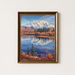 Denali Oil Painting Print: Majestic Alaska Mountain Landscape