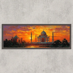 Taj Mahal Sunrise Painting: India Travel Art Print