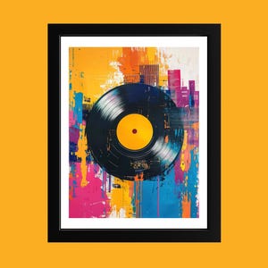 Retro Vinyl Record Canvas Art: Bold Pop Art Music Decor