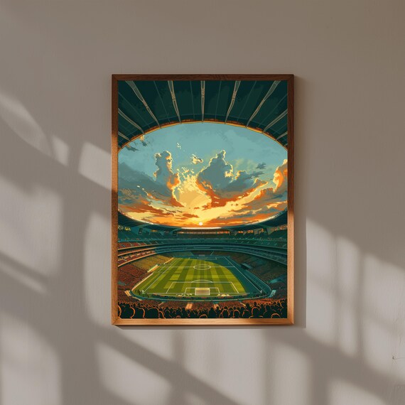 Estadio Azteca Poster | Mexico City Stadium Wall Art | Football History Illustration Print | Soccer Fan Decor | Iconic Stadium Artwork