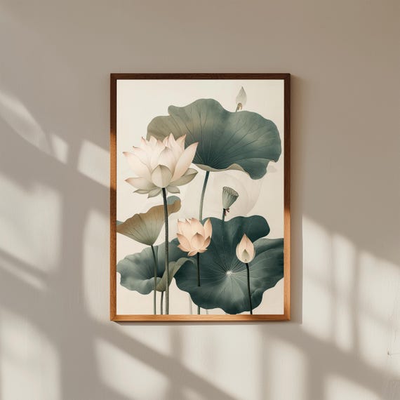 Abstract Botanical Wall Art Print | Modern Nature-Inspired Plant Art | Minimalist Floral Fine Art Decor, Museum Quality Framed Prints