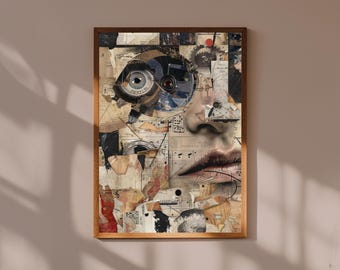 Kubistischer Kunstdruck: Abstraktes geometrisches modernes Wohndekor