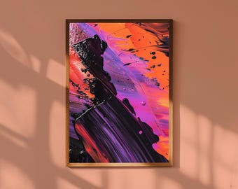 Gestural Abstract Art Print: Expressive Brushstrokes, Modern Minimalist Decor