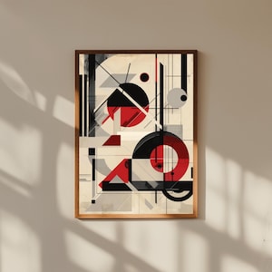 Lámina de arte constructivista: Geometría abstracta, decoración moderna para el hogar