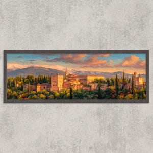 Alhambra Palace Print: Granada Spain Art, Romantic Landscape