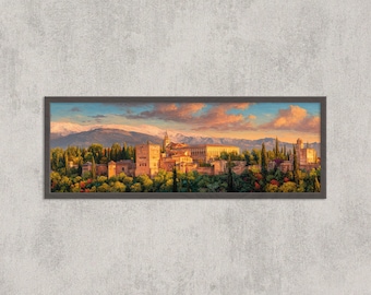 Alhambra Palace Print: Granada Spain Art, Romantic Landscape