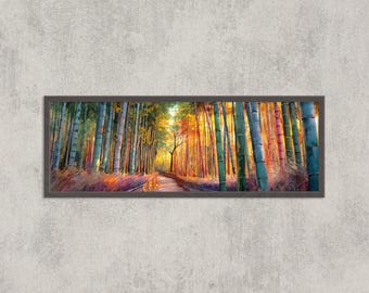 Kyoto Bambuswald Aquarelldruck: Japanische Zen-Landschaftskunst