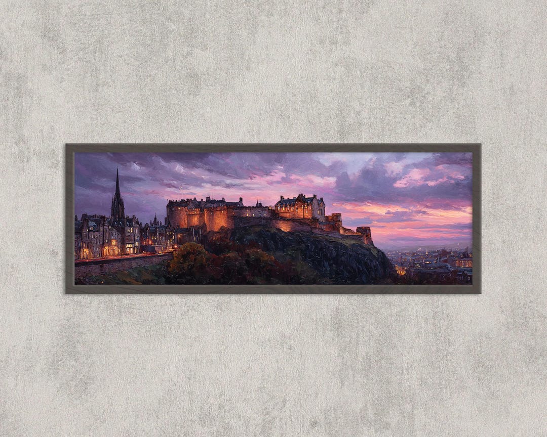 Edinburgh Castle Sunset Print, Scotland Panoramic Wall Art - Etsy