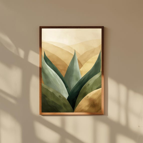 Abstract Botanical Wall Art Print | Modern Nature-Inspired Plant Art | Minimalist Floral Fine Art Decor, Museum Quality Framed Prints