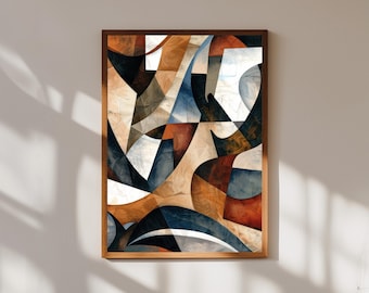 Kubistischer Kunstdruck: Abstraktes geometrisches modernes Wohndekor