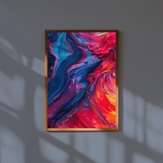 Fluid Gestural Abstract Wall Art Print, Expressive Brushstroke Poster, Modern Organic Home Decor, Bold Contemporary Art Print, Wall Art