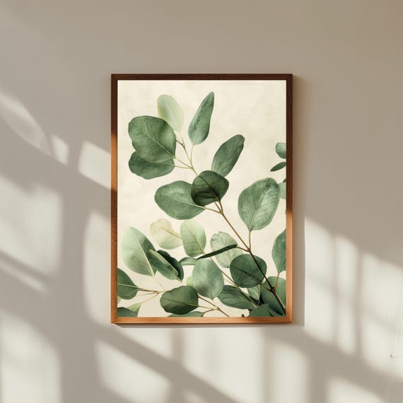 Abstract Botanical Wall Art Print | Modern Nature-Inspired Plant Art | Minimalist Floral Fine Art Decor, Museum Quality Framed Prints
