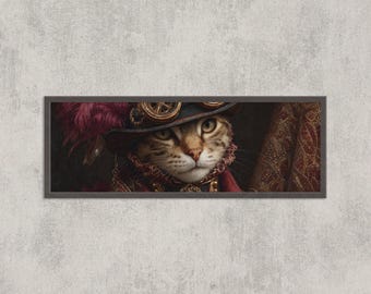 Steampunk Cat Portrait: Victorian Gothic Animal Art Print