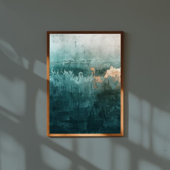 Unique Abstract Wall Art Neutral Abstract Print Minimalist Wall Decor Modern Poster Minimalistic Green Beige Texture Painting